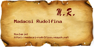 Madacsi Rudolfina névjegykártya